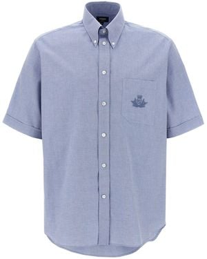 Fendi Oxford Cotton Button-Down Shirt - Blue