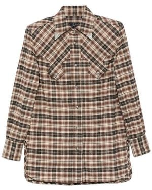 The Seafarer Check-Pattern Western Shirt - Natural