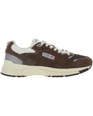 Autry Sneakers With Leather Details And Rubber Sole - Brown