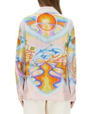 CASABLANCA Psychedelic Nirvana Shirt Silk - Gray
