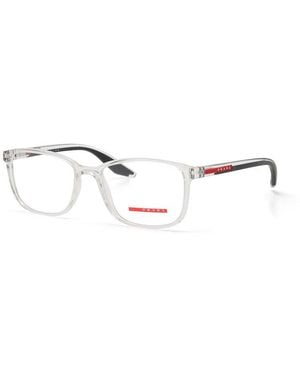 Prada Eyeglasses Square Full Rim, Transparent Frame And Clear Demo Lens Ps07Rv2Az1O1 - Metallic