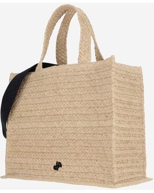 Patou Large Jp Tote Bag Raffia Shoulder - Natural