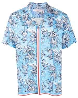 Orlebar Brown Kids Top Pedro Palm Border-278803-Bright Wish - Blue