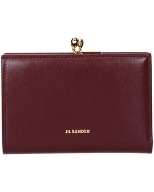 Jil Sander Leather Wallet - Red