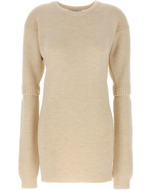Lemaire Knitted Dress With Removable Sleeves - Natural