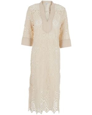 Miss June Dress Baley Cotton Long - White