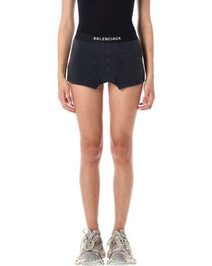 Balenciaga Cut-Off Brief Skirt - Black