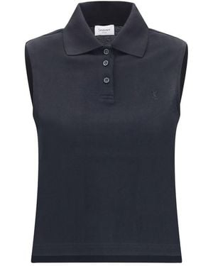 Saint Laurent Recycled Cotton Polo Shirt - Blue