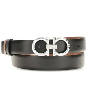 Ferragamo Calf Leather Bos Taurus Regular Belt - Black