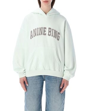 Anine Bing Harvey Cotton Hoodie Organic Sweatshirt - White