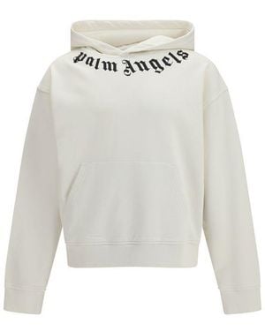 Palm Angels White Cotton Sweatshirt