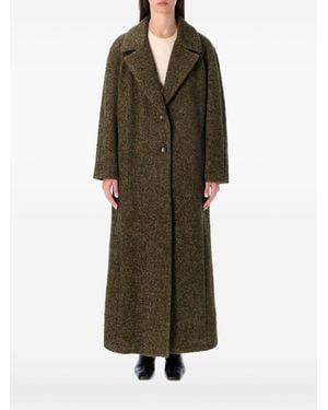 Emporio Armani Wool Blend Single-Breasted Coat - Green