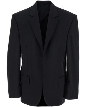 Balenciaga Single-Breasted Jacket With Notched Revers - Blue