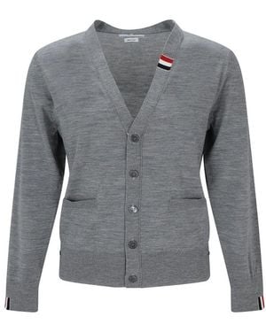 Thom Browne Wool Cardigan - Grey