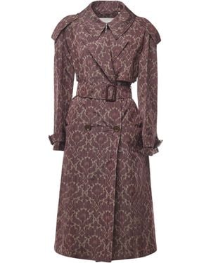 Burberry Long Fitzrovia Trench Coat - Purple