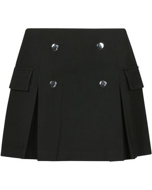 STAUD Divison Pleat-Detailed Mini Skirt - Black