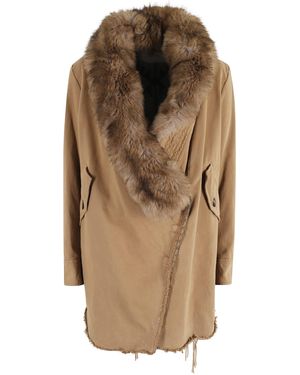 Bazar Deluxe Giaccone Con Pelliccia - Brown