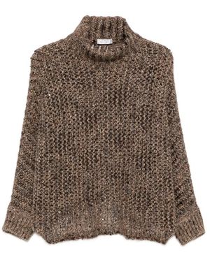 Panicale Jumper Chunky Knit Alpaca Jumpers - Brown