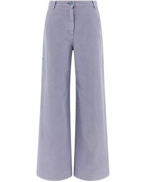 Max Mara Cotton Casual Trousers - Blue