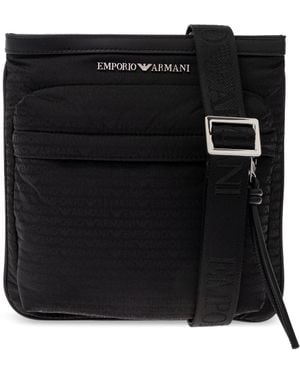 Emporio Armani Shoulder Bag With Logo - Black