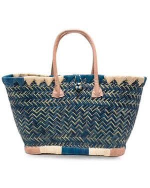 THE NINA STUDIO Tote Bag Clotilde- Raffia - Blue