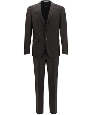 BOSS Virgin Wool Suit Merino Ovis Aries Suits - Black