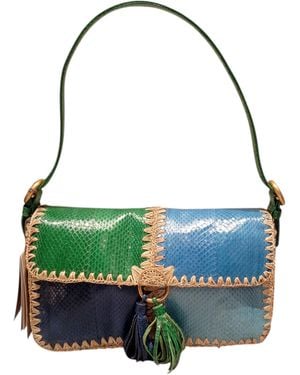 Maliparmi Baguette Patchwork T Bag - Green