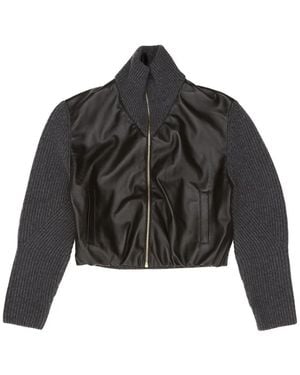 Maison AlaïA Jacket Wool Leather - Black