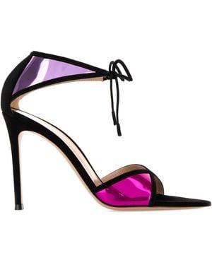 Gianvito Rossi Confetti Leather Sandals With Stiletto Heel - Pink