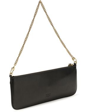 Pinko Shoulder Bag Horizontal Flat Leather-Antique/Antique Calf (Bos Taurus) Wallets & Purses - Black