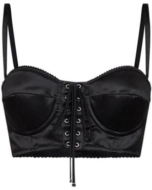 Dolce & Gabbana Dolce & Gabbana Stretch Satin Bustier Top - Black