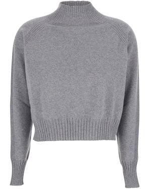 Twinset Turtleneck Jumper With Crop Design - Grey