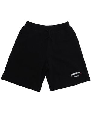 DSquared² Shorts With Contrast Details — Cotton - Black