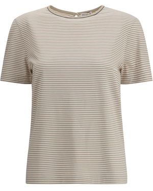 Brunello Cucinelli Striped Jersey T-Shirt - Grey