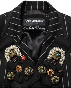 Dolce & Gabbana Stripe Double-Breasted Blazer Jacket Clothing - Black