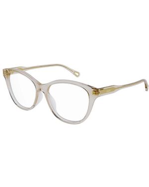 Chloé Chloe Eyeglasses Square Full Rim, Transparent Frame And Clear Demo Lens Ch0085O003 - Metallic