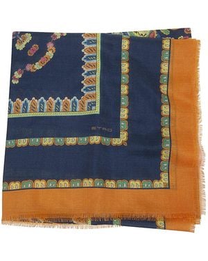 Etro Aida Shawl 140X140 St Cashmeresetalana Foulard - Blue