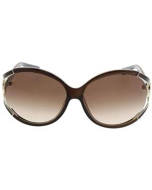 Ferragamo Salvatore Sunglasses Oval Semi Rim, Dark Frame And Gradient Lens Sf600S220 Pearl - Brown