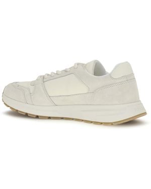Prada Trainers Prax Bicolour Canvas And Suede Upper Calf Leather Flat Shoes - White