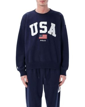 Polo Ralph Lauren Vintage Fit Flag Fleece Sweatshirt - Blue
