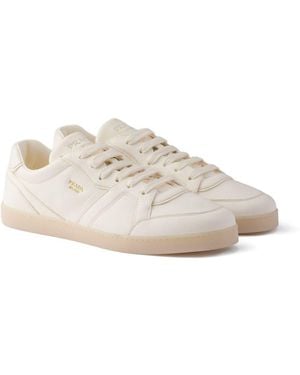 Prada Leather Sneakers With Logo - White