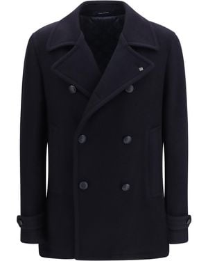 Tagliatore Wool Caban Coat Ovis Aries; Polyamide Jacket - Blue