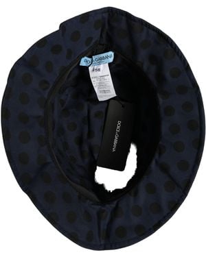 Dolce & Gabbana Blue Black Polka Dot Cotton Bucket Capello Hat