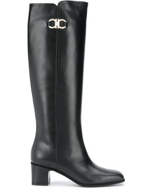 Ferragamo Cordo Leather Boot - Black