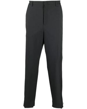 Valentino Side-Stripe Wide-Leg Tailored Trousers - Grey