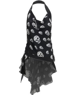 McQueen Halter Silk Top - Black