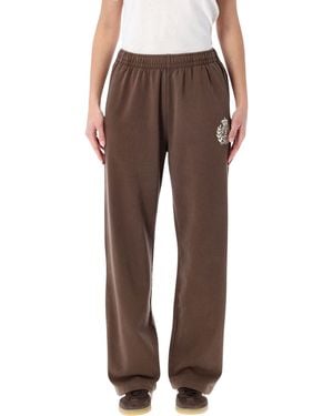 Sporty & Rich Sporty & Rich Ny Crest Embroidered Sweatpants Chocolate - Brown