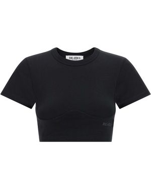 The Attico Bustier Crop T-Shirt - Black