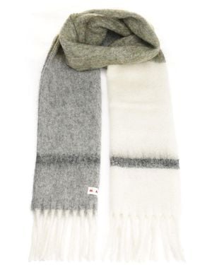 Marni Striped Alpaca Scarf - White