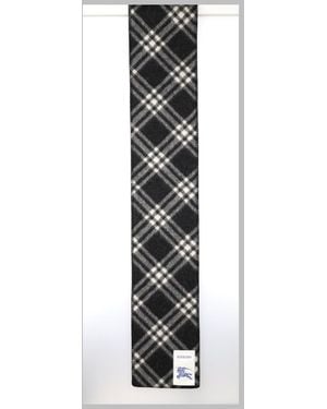 Burberry Check Wool Scarf Scarfs - White